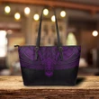Polynesian Leather Tote Bag Dark Purple A7