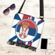 Boho Handbag , Serbia Flag Color With Coat Of Arm , BN17