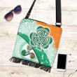 Ireland Celtic Boho Handbag , Ireland Shamrock With Celtic Patterns , BN23