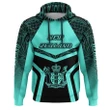 New Zealand Coat Of Arms Polynesian Hoodie My Style  - Turquoise