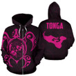 Hoodie Tonga Polynesian Coat Of Arms In Turtle Map Pink A7