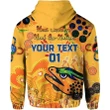 (Custom Personalised) Parramatta Hoodie Eels Indigenous Naidoc Heal Country! Heal Our Nation - Gold, Custom Text And Number