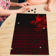 Vikings Premium Wood Jigsaw Puzzle (Vertical) - Raven Tattoo Style Red
