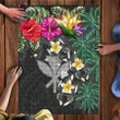 Kanaka Maoli (Hawaii) Wood Puzzle - Hibiscus Turtle Tattoo Gray