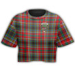 1sttheworld T-Shirt - Anderson of Arbrake Clan Tartan Crest Croptop T-Shirt A7 | 1sttheworld.com