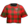 1sttheworld T-Shirt - Adair Clan Tartan Crest Croptop T-Shirt A7 | 1sttheworld.com