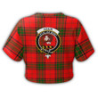 1sttheworld T-Shirt - Adair Clan Tartan Crest Croptop T-Shirt A7 | 1sttheworld.com