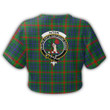 1sttheworld T-Shirt - Aiton Clan Tartan Crest Croptop T-Shirt A7 | 1sttheworld.com
