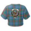 1sttheworld T-Shirt - Agnew Ancient Clan Tartan Crest Croptop T-Shirt A7 | 1sttheworld.com