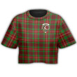 1sttheworld T-Shirt - Ainslie Clan Tartan Crest Croptop T-Shirt A7 | 1sttheworld.com