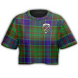 1sttheworld T-Shirt - Adam Clan Tartan Crest Croptop T-Shirt A7 | 1sttheworld.com