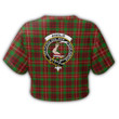 1sttheworld T-Shirt - Ainslie Clan Tartan Crest Croptop T-Shirt A7 | 1sttheworld.com