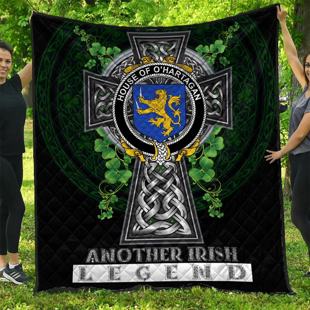 1sttheworld Premium Quilt - House of O'HARTAGAN Irish Family Crest Quilt - Irish Legend A7 | 1sttheworld.com