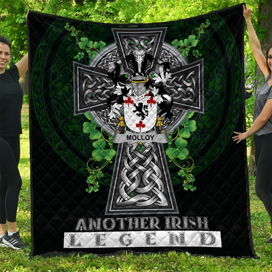 1sttheworld Premium Quilt - Molloy or O'Mulloy Irish Family Crest Quilt - Irish Legend A7 | 1sttheworld.com