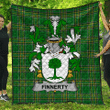 1sttheworld Premium Quilt - Finnerty Or O'Finaghty Irish Family Crest Quilt - Irish National Tartan A7 | 1sttheworld.com