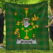 1sttheworld Premium Quilt - Mcadam Irish Family Crest Quilt - Irish National Tartan A7 | 1sttheworld.com