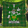 1sttheworld Premium Quilt - Kilkelly Or Killikelly Irish Family Crest Quilt - Irish National Tartan A7 | 1sttheworld.com