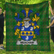 1sttheworld Premium Quilt - Meacham Irish Family Crest Quilt - Irish National Tartan A7 | 1sttheworld.com