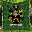 1sttheworld Premium Quilt - Carroll Or O'Carroll Irish Family Crest Quilt - Irish National Tartan A7 | 1sttheworld.com