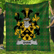 1sttheworld Premium Quilt - Shaw Irish Family Crest Quilt - Irish National Tartan A7 | 1sttheworld.com