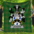 1sttheworld Premium Quilt - Jackson Irish Family Crest Quilt - Irish National Tartan A7 | 1sttheworld.com
