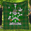 1sttheworld Premium Quilt - Lloyd Irish Family Crest Quilt - Irish National Tartan A7 | 1sttheworld.com