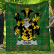 1sttheworld Premium Quilt - Giles Or Gyles Irish Family Crest Quilt - Irish National Tartan A7 | 1sttheworld.com