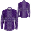 Paisley Bandana 4 Piece Purple Long Sleeve Button Shirt A31 | 1sttheworld.com
