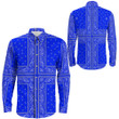 Paisley Bandana 4 Piece Blue Long Sleeve Button Shirt A31 | 1sttheworld.com
