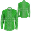 Paisley Bandana 4 Piece Green Long Sleeve Button Shirt A31 | 1sttheworld.com
