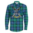 1sttheworld Shirt - Flower Of Scotland Tartan Long Sleeve Button Shirt Celtic Scottish Warrior A7 | 1sttheworld.com