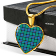 1sttheworld Jewelry - Flower Of Scotland Tartan Heart Necklace A7 | 1sttheworld