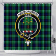 1sttheworld Shower Curtain - Abercrombie Clan Tartan Crest Shower Curtain A7 | 1stScotland.com