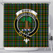 1sttheworld Shower Curtain - Bisset Clan Tartan Crest Shower Curtain A7 | 1stScotland.com