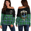 1sttheworld Clothing - Arbuthnot Ancient Clan Tartan Crest Off Shoulder Sweatshirt - Special Version A7 | 1sttheworld