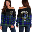 1sttheworld Clothing - Arbuthnot Modern Clan Tartan Crest Off Shoulder Sweatshirt - Special Version A7 | 1sttheworld