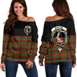 1sttheworld Clothing - Ainslie Clan Tartan Crest Off Shoulder Sweatshirt - Special Version A7 | 1sttheworld