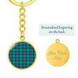 1sttheworld Jewelry - Flower Of Scotland Tartan Circle Pendant with Keychain Attachment A7 | 1sttheworld