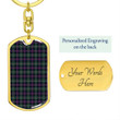 1sttheworld Jewelry - Rose Hunting Modern Tartan Dog Tag with Swivel Keychain A7 | 1sttheworld