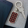 1sttheworld Jewelry - Norwegian Night Tartan Dog Tag with Swivel Keychain A7 | 1sttheworld