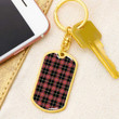 1sttheworld Jewelry - Norwegian Night Tartan Dog Tag with Swivel Keychain A7 | 1sttheworld