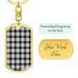 1sttheworld Jewelry - MacFarlane Black _ White Ancient Tartan Dog Tag with Swivel Keychain A7 | 1sttheworld