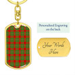 1sttheworld Jewelry - MacGregor Modern Tartan Dog Tag with Swivel Keychain A7 | 1sttheworld