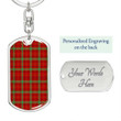 1sttheworld Jewelry - Morrison Red Modern Tartan Dog Tag with Swivel Keychain A7