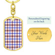 1sttheworld Jewelry - Boswell Modern Tartan Dog Tag with Swivel Keychain A7 | 1sttheworld