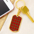 1sttheworld Jewelry - Morrison Red Modern Tartan Dog Tag with Swivel Keychain A7 | 1sttheworld