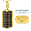 1sttheworld Jewelry - Gordon Weathered Tartan Dog Tag with Swivel Keychain A7 | 1sttheworld