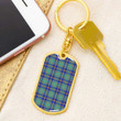 1sttheworld Jewelry - US Marine Tartan Dog Tag with Swivel Keychain A7 | 1sttheworld