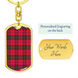 1sttheworld Jewelry - Drummond Modern Tartan Dog Tag with Swivel Keychain A7 | 1sttheworld