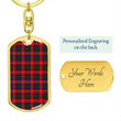 1sttheworld Jewelry - Roxburgh District Tartan Dog Tag with Swivel Keychain A7 | 1sttheworld